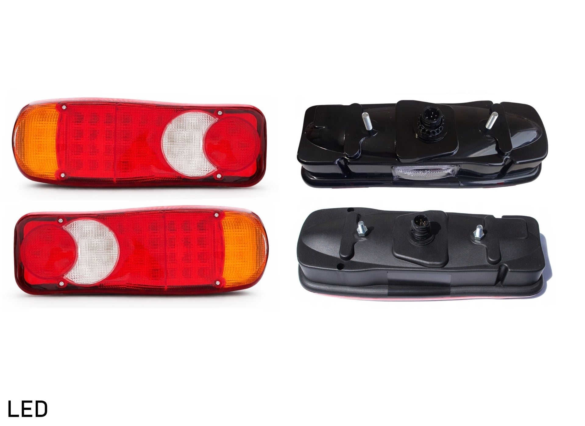 Σετ πίσω φώτα LED με βύσμα 7 ακίδων, φως φρένων, φως θέσης, φλας, πίσω φως - αριστερό + δεξιό 24V