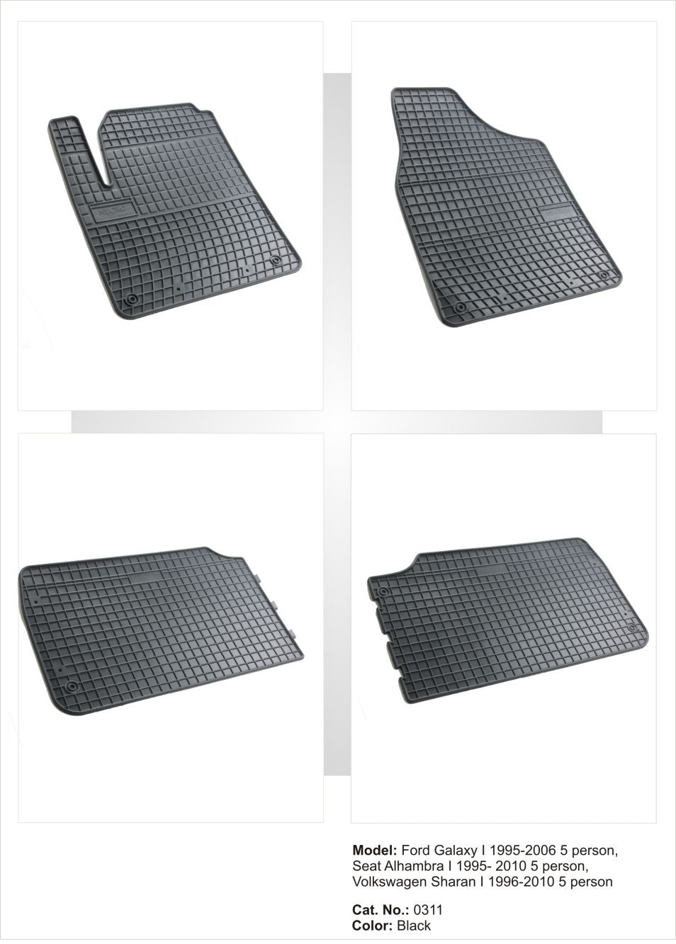 Λαστιχένια πατάκια για VW Sharan (1996-2010) / Ford Galaxy (1996-2006) / Seat Alhambra (1995-2006)