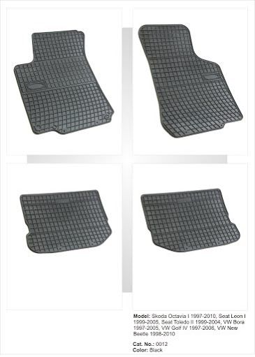 Λαστιχένια πατάκια για Wv Golf 4 / Vw Bora / Vw Beetle / Skoda Octavia 1 (1997-2010) / Seat Leon/Toledo (1999-2005)