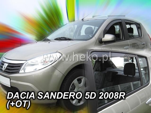 Deflectoare de vânt pentru DACIA SANDERO / STEPWAY I (2008-2012) 5 uși - 4 buc. față și spate