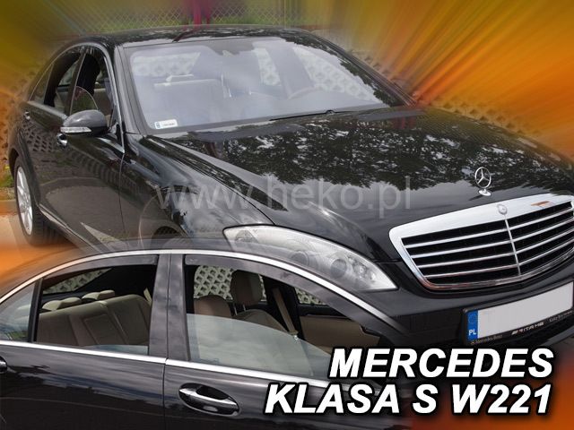 Ανεμοθραύστες για MERCEDES S-Class W221 (2005-2013) Sedan (κοντό μεταξόνιο) - 4τμχ. εμπρός και πίσω