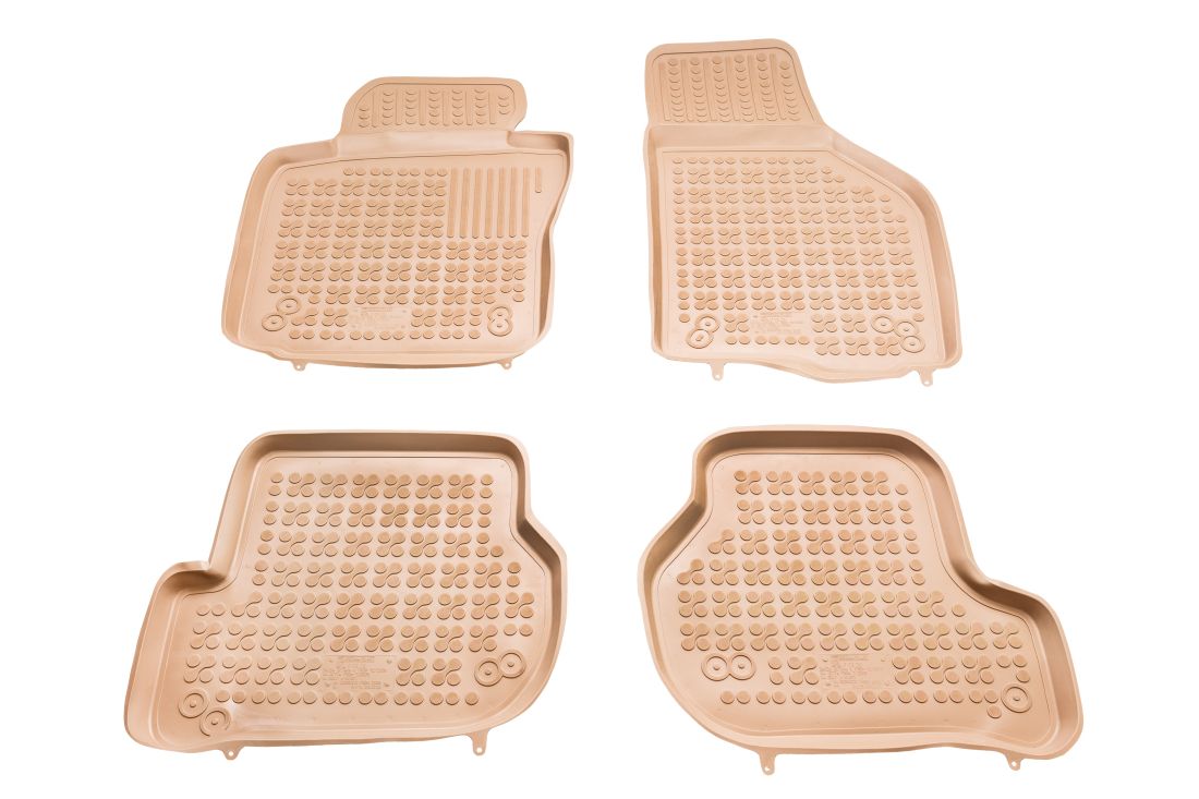 Λαστιχένια πατάκια για VW Golf 5 / Golf 6 / Jetta / Seat Leon (2004-2012) / Sirocco / Octavia 2 (2004-2013) - τύπου σκάφης μπεζ