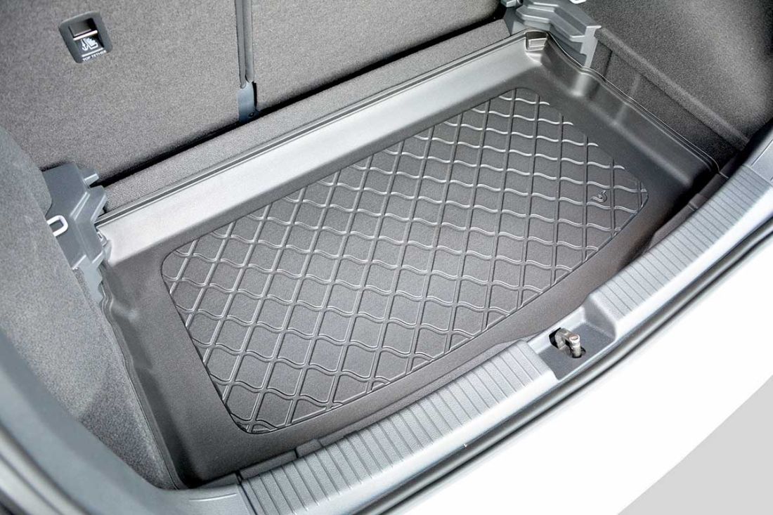 Λαστιχένιο πατάκι πορτμπαγκάζ για Volkswagen T-Cross (2019+) κάτω πάτωμα πορτμπαγκάζ· ρυθμιζόμενο πάτωμα πορτμπαγκάζ στην χαμηλότερη θέση