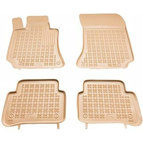 Λαστιχένια πατάκια για Volkswagen Sharan (1996-2010) / Ford Galaxy (1996-2006) / Seat Alhambra (1996-2010) - τύπου "λεκάνη" για 1η, 2η και 3η σειρά καθισμάτων - Μπεζ