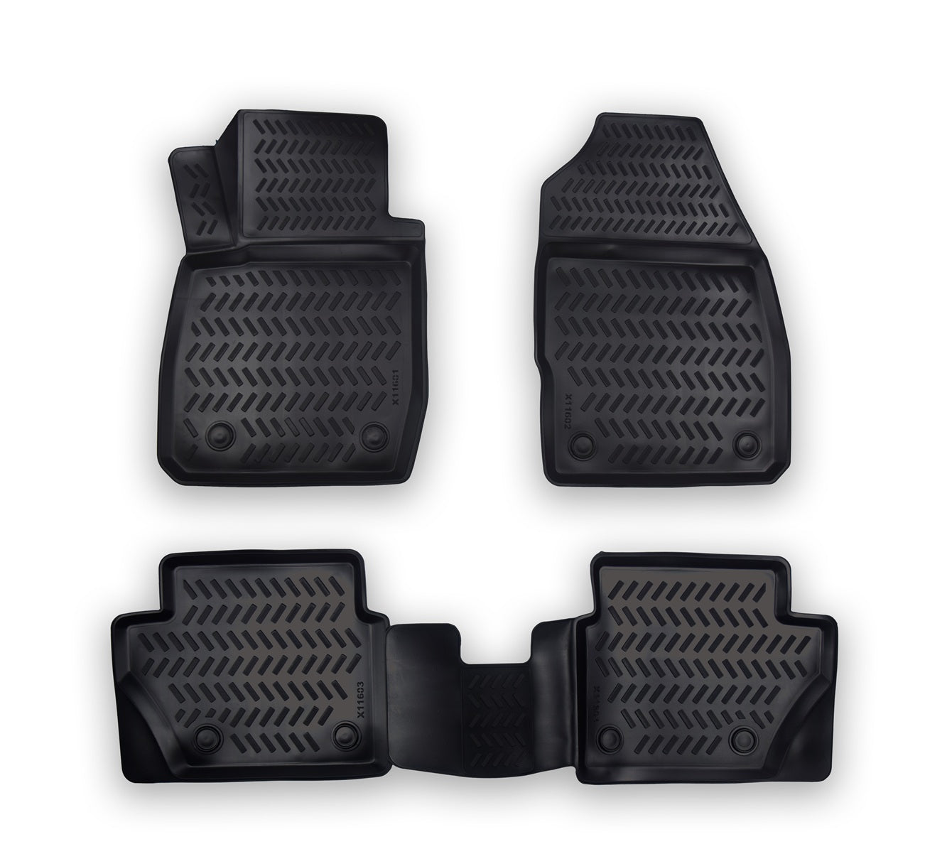 Set 4 buc. Covorașe de cauciuc 3D pentru interior din cauciuc TPE X-Series pentru FORD FIESTA 2002-2008