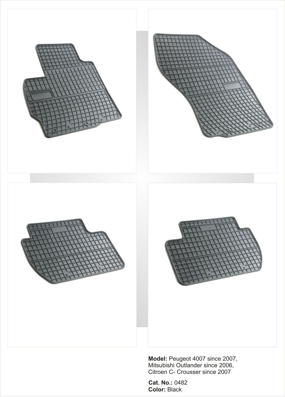 Covorașe din cauciuc pentru Mitsubishi Outlander (2007-2014) / Citroen C - Crosser / Peugeot 4007