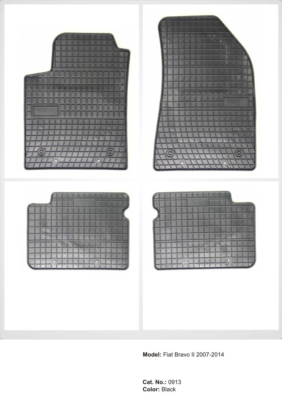 Λαστιχένια πατάκια για Alfa Romeo Giulietta (10+)/ Fiat Stilo (02 - 08)/ Lancia Delta (08-14)/ Fiat Bravo 2 (07-14)