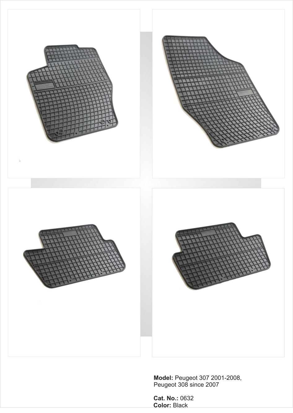 Λαστιχένια πατάκια για Peugeot 307 (2001-2008) / Peugeot 308 (2007-2013) / Citroen C4 (2004-2015)