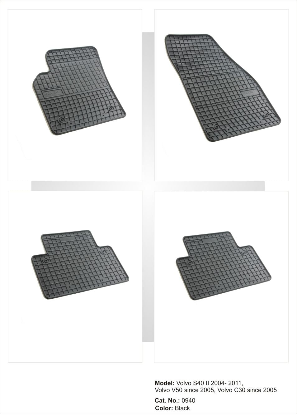 Λαστιχένια πατάκια για Volvo S40 / V50 / C30 (2004-2012)