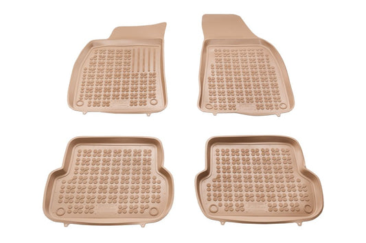 Λαστιχένια πατάκια Rezaw-Plast για Audi A4 (B6/B7) - (2000-2007) - Τύπου σκάφης, Μπεζ - Κατασκευάζονται στην Πολωνία