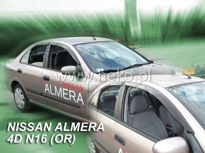 Ανεμοθραύστες για NISSAN ALMERA N16 (2000-2005) hatchback 5 θύρες - 4τμχ. εμπρός και πίσω - αυτοκόλλητοι