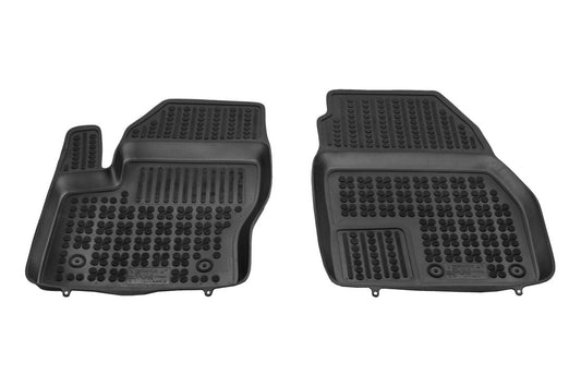 Λαστιχένια πατάκια για Ford Transit Connect II (2013+) - εμπρός με επιπλέον υλικό στην πλευρά του οδηγού - τύπου σκάφης