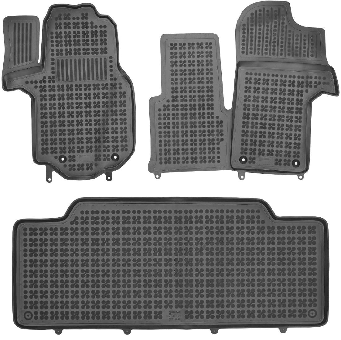 Covorașe de cauciuc pentru Man TGE (2017+) / Volkswagen Crafter II (2016+) 2 buc. față și 1 buc. spate - tip tavă