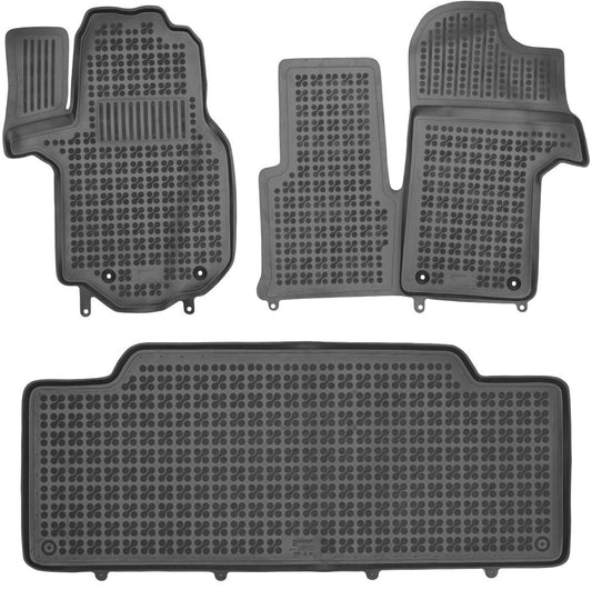 Λαστιχένια πατάκια για Man TGE (2017+) / Volkswagen Crafter II (2016+) 2 τεμ. μπροστινά και 1 τεμ. πίσω - τύπου λεκάνης
