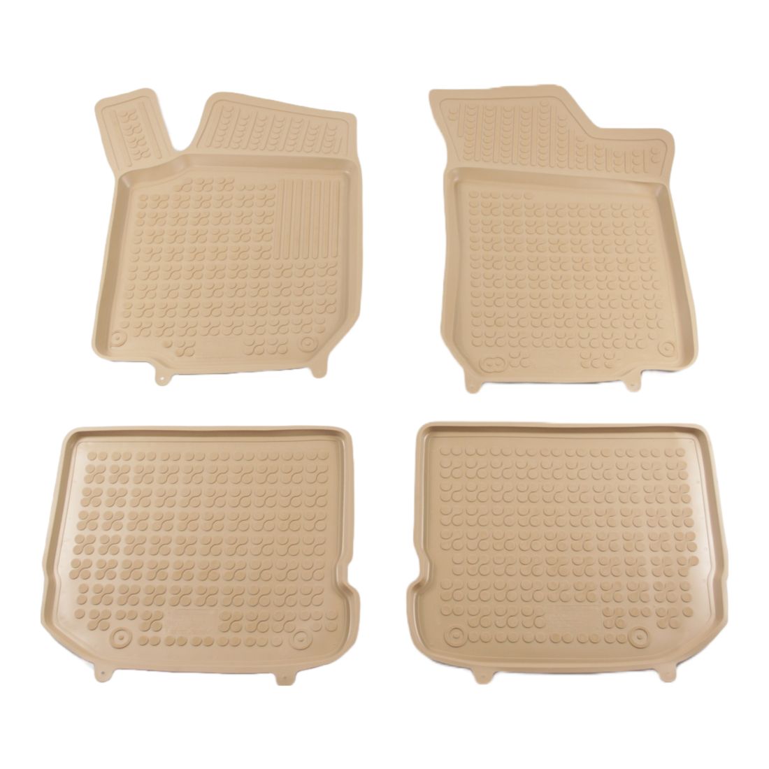 Λαστιχένια πατάκια για Golf 4 / Bora / Beetle / Jetta / Skoda Octavia 1 (1997-2010) / Seat Leon / Seat Toledo (1999-2005) - τύπου σκάφης μπεζ