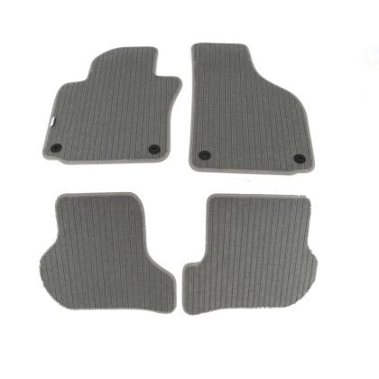 Мокетни стелки за Vw Golf 5 / Golf 6 / Jetta (2005-2011) сиви с кръгли щипки